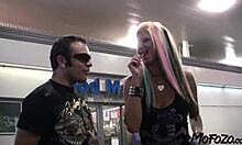 Slim amateur receives a facial in her debut sex video