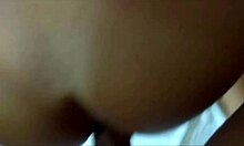 Tanned beauty screams during huge anal creampie