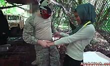 Muslim Army Guy Fucks Petite White Teen Girl in Outdoor Reality Scene Away from Home