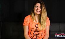 Curvy brunette Rachel strips to swallow cum after wet pussy pounding 😈