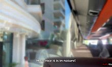 Public Dick Flashing In The Bus - Pervert Jerks Off On Girl And She Grabs His Cock