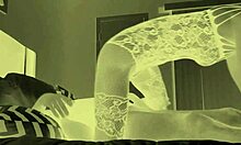 Intense interracial creampie fuck with ebony at night