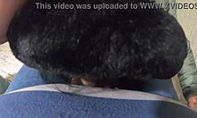 Cheating wife blows husband's friend in jumpsuit