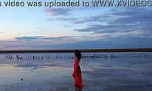 Stroll through red sunset at Elton Salt Lake