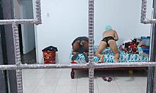 horny housewives touch each other's tits and buttocks while doing housework