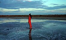 Stroll through red sunset at Elton Salt Lake