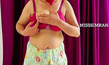 misssimran playing with her big round natural milky boobs and nipples