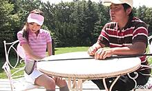 Why give a risky blowjob at golf lesson?