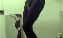 dancing cass shows off her moves in a fun solo session with some stripping and ripped clothes fun