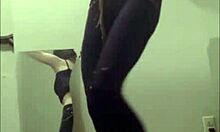 dancing cass shows off her moves in a fun solo session with some stripping and ripped clothes fun