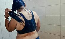 wild hot just married desi bhabi taking a naked bath 😊