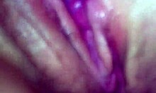 Fucking my girlfriends pussy with a dildo hidden and wet