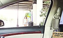 hot teen babe gets fucked for a ride in outdoor hitchhiker pickup reality