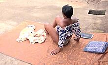 Neighbor Surprised In Abandoned Garage, Masturbating With Dildo