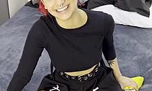 tiny emo goth teen 18+ interview before her creampie