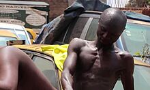 Publicly in the garage i fuck with my client her vehicle in the middle of repairs with my big and long black cock very tight and very plump