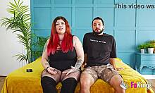 Hot bbw redhead Leia bangs her boyfriend roughly