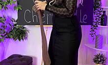 i love dancing in my coffee color stockings at the nylon club