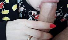 Intense blowjob from blonde girl miki mouse with blue eyes