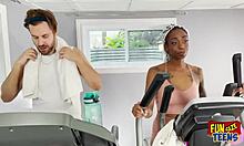 funsize teens - petite ebony girl gets her tight ass nailed at the gym, that tattooed beauty with small tits 😜