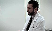 Cute Brunette Patient Trusts Old Doctor For Blowjob And Petite Pussy