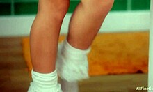 Innocent girl tempted to masturbate shaved pussy to orgasm