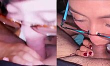 Two Sexy Latinas Sucking Cock for Money: Dafri and Samy Swallow Cum