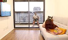 Huge Boobs Wife Joins Husband And Teen Babysitter In FFM Threesome