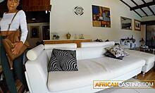 bubble butt ebony babe scores top in nude casting blowjob