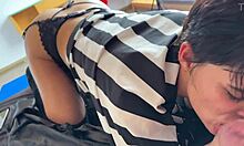 Latina teen gives morning blowjob then rough pov fucking