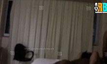 Hotwife makes cuckold suck while getting black cock in menage