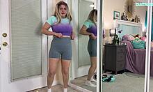 Watch this sexy milf try on gym workout clothes in a fun haul - sfw style from tabithaxxx