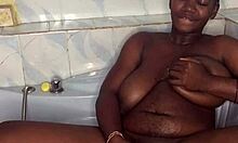 i squirt in the bathroom using my huge dildo on my big ass