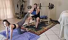 in the gym, this pretty whore gets an unexpected pussyfucking creampie