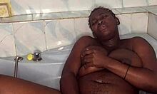 i squirt in the bathroom using my huge dildo on my big ass