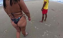 Nicoly Safada Seduces Firefighter on Beach and Rides His Cock in the Woods