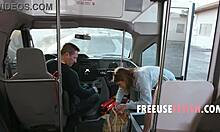 bored teen and milf hop on free use ride on bus