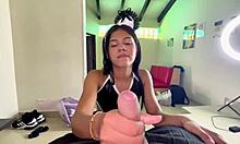 Latina Lets Pussy Fill With Cum For Tip