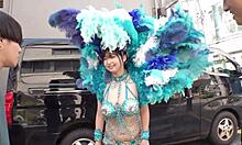 Big tits samba girl serves two cocks with intense paizuri