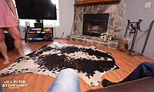 Curvy blonde stepmom in Junior's secret swap series deepthroats big cock tattooed lover