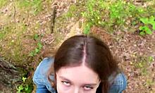 I went for a walk after fucking at home and sucked him off outdoors