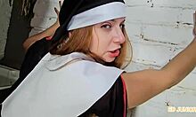 Rebel novice kneels and sucks fully in red and sheer 😏