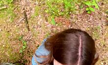 I went for a walk after fucking at home and sucked him off outdoors