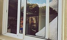 Finally Caught My Neighbor Fully Naked, Revealing Her Huge Natural Tits And Hairy Body.