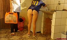 Married Housewife Pays Washing Machine Technician with Pussy