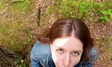 I went for a walk after fucking at home and sucked him off outdoors