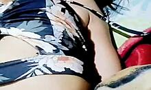 Latina milf bent over doggystyle by young visitor at home