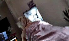 My depraved mature bitch with natural tits in group fingering and blowjob