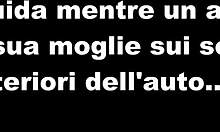 Cuckold Driving Wife Fuck in Backseat