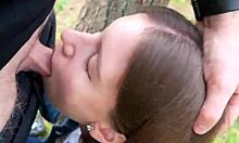 I went for a walk after fucking at home and sucked him off outdoors